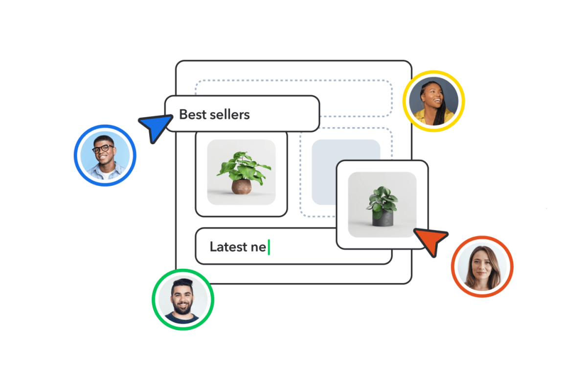 Swatch of Contentful Studio interface showing teams collaborating in real-time.